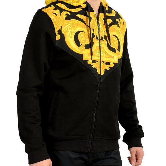 Versace Men's Multi-Color Hooded Full Zip Track Jacket Hoodie US L IT 52 - Picture 2 of 6